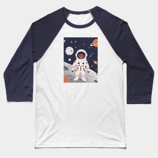 Little Astronaut Boy in Space Baseball T-Shirt